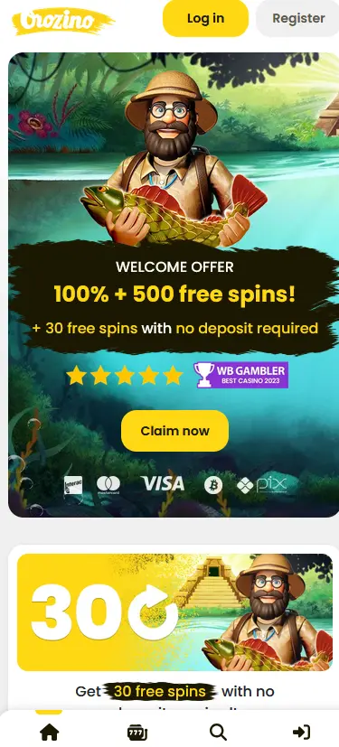 Orozino Casino auf dem Smartphone